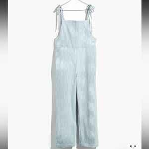 Madewell Tie-Strap Overalls in Railroad Stripe small